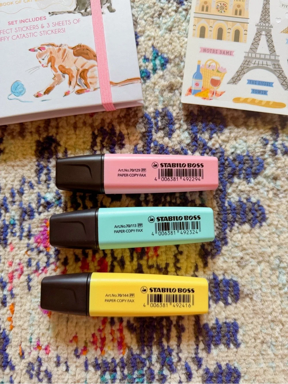The Oui Oui Bundle – Stickers Highlighters Cat & Paris Theme